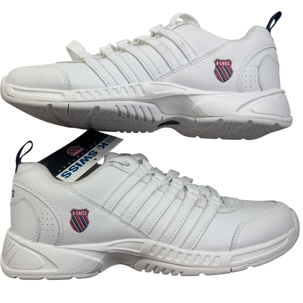 K-Swiss Mens Low Top Performance Tennis Shoes White Leather Size 9 Y2K